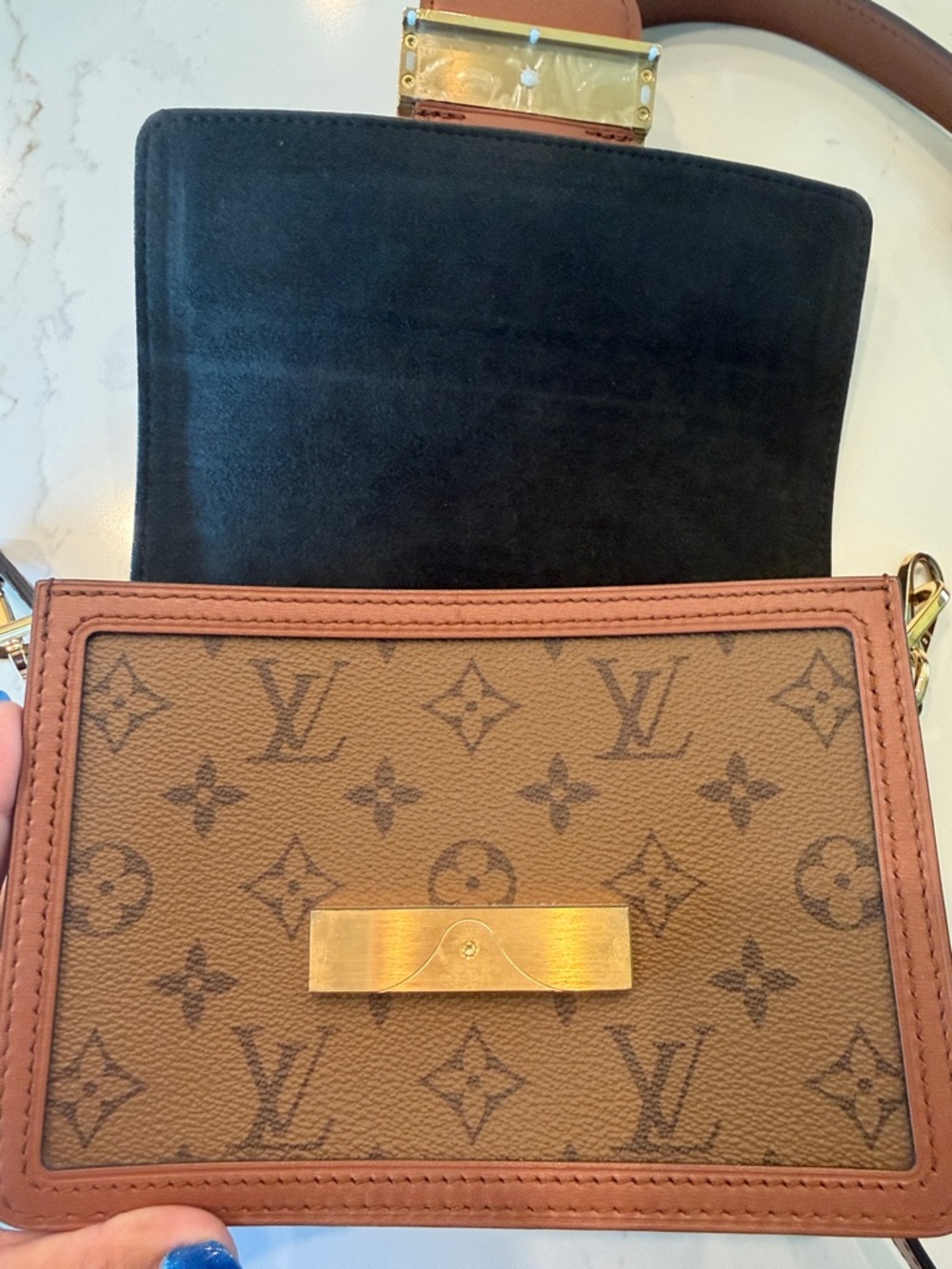 Louis Vuitton Monogram Canvas Two-Tone Brown Crossbody Bag Small - Picture 4 of 6